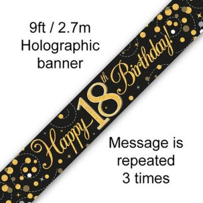 Sparkling Fizz Black & Gold Banner 2.7m #18 image 0