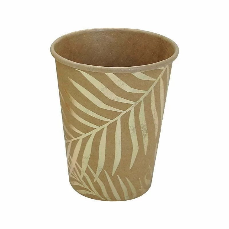 Gold Palm Leaves Kraft Paper Cups