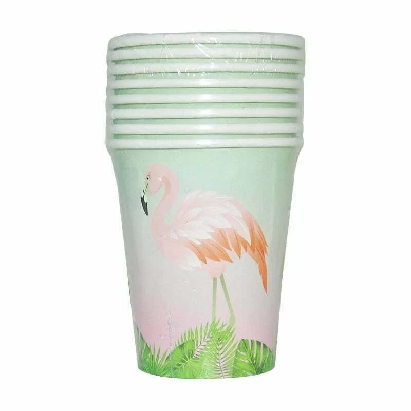 8 Flamingo Paper Cups