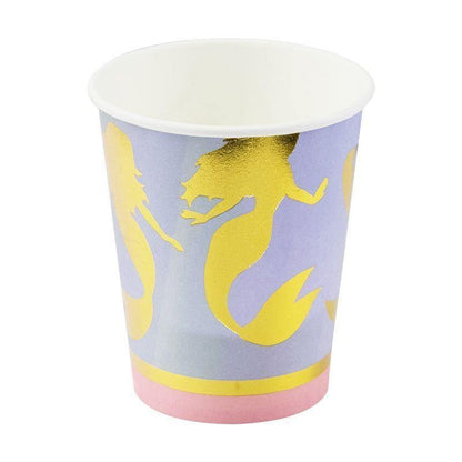 Mermaid Foil 266ml Paper Cups 8pk