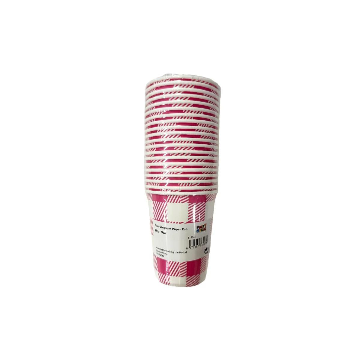Pink Gingham 10pk Paper Cups