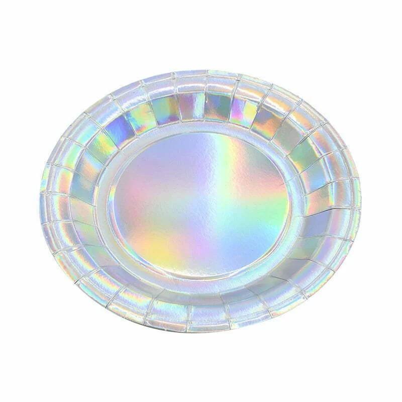 Iridescent Silver 6pk Paper Plates