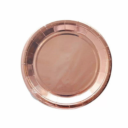 8 Rosegold Paper Plates Small
