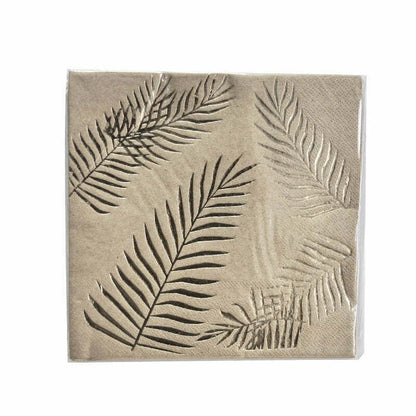 16Pk Gold Palm Leaves Kraft Napkins