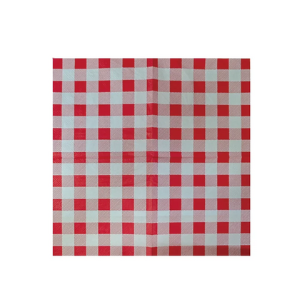 Red Gingham 25pk Lunch Napkins