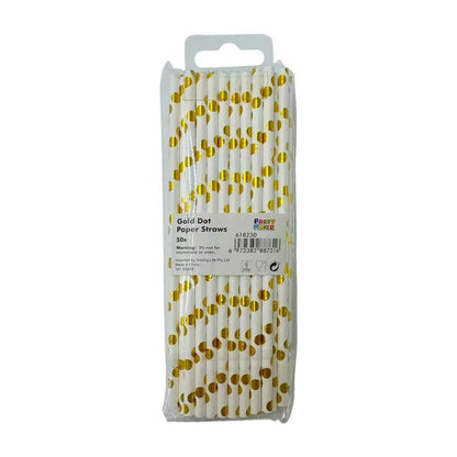 Gold Dot 50pk Paper Straws