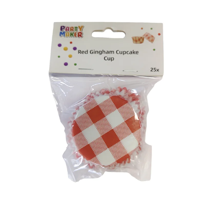 Red Gingham 25pk Cupcake Cup