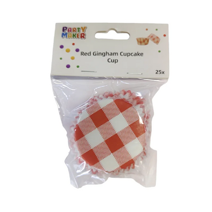 Red Gingham 25pk Cupcake Cup