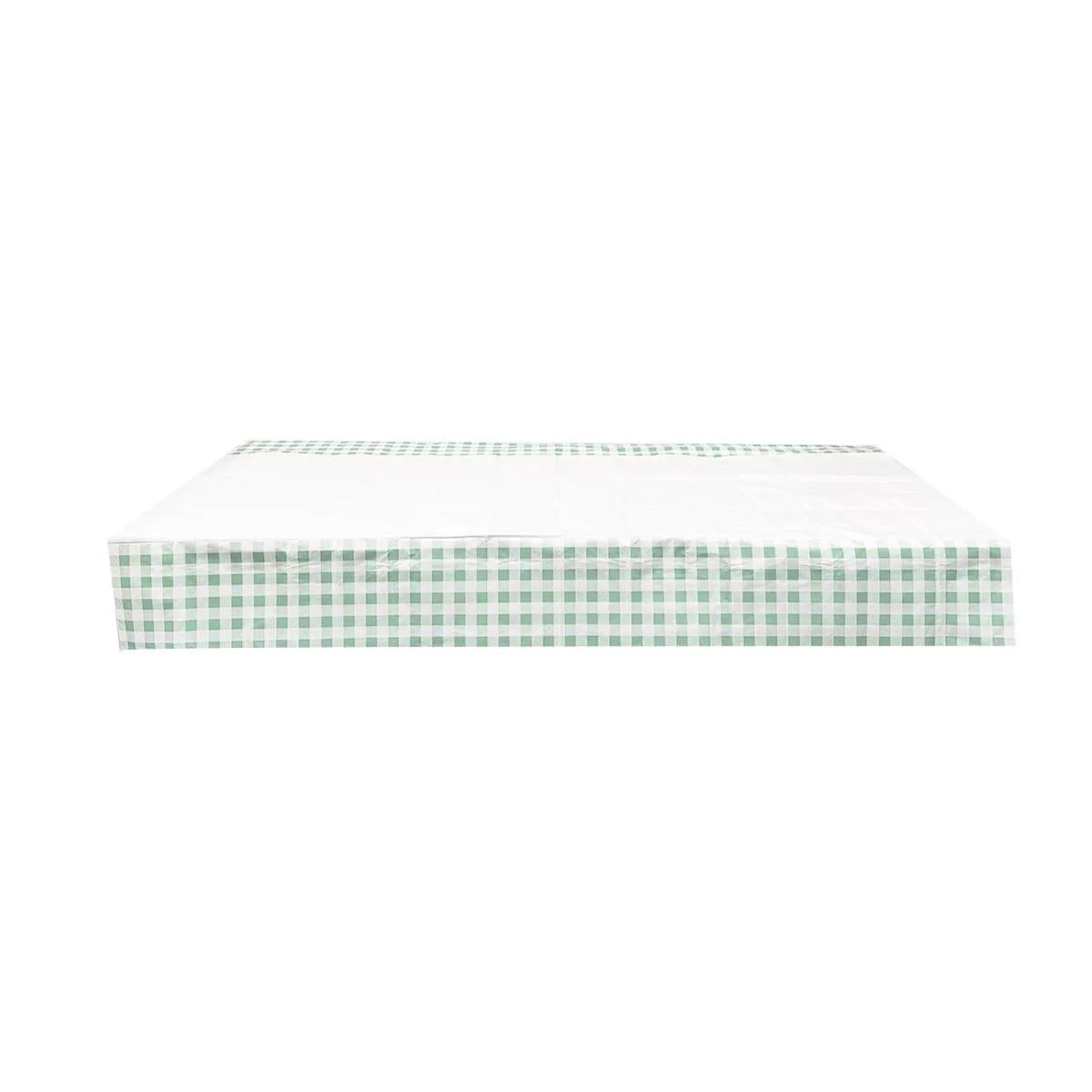 Green Gingham 1.8x1.3m Paper Table Cover