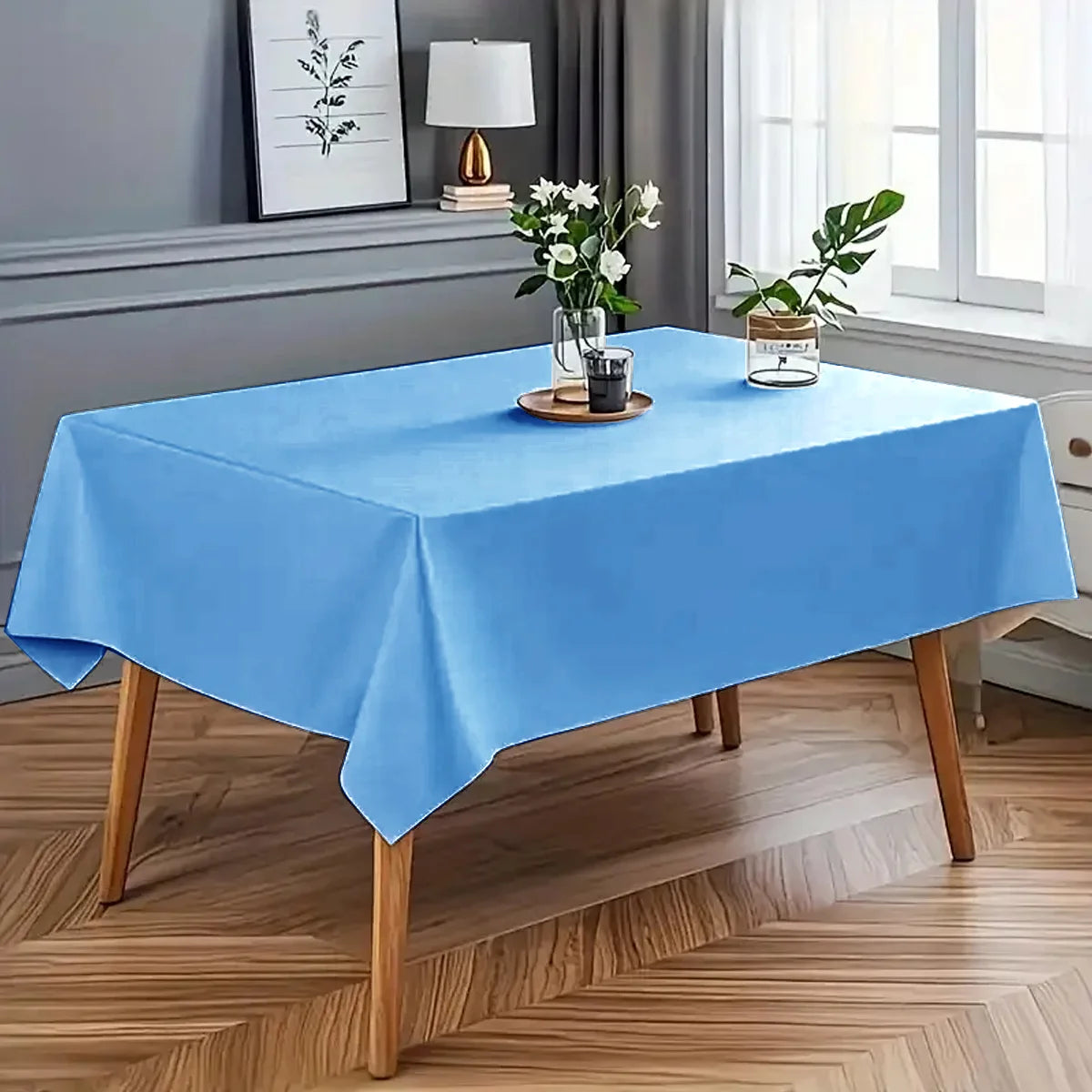 Cut-To-Size Plastic Table cloth - Blue