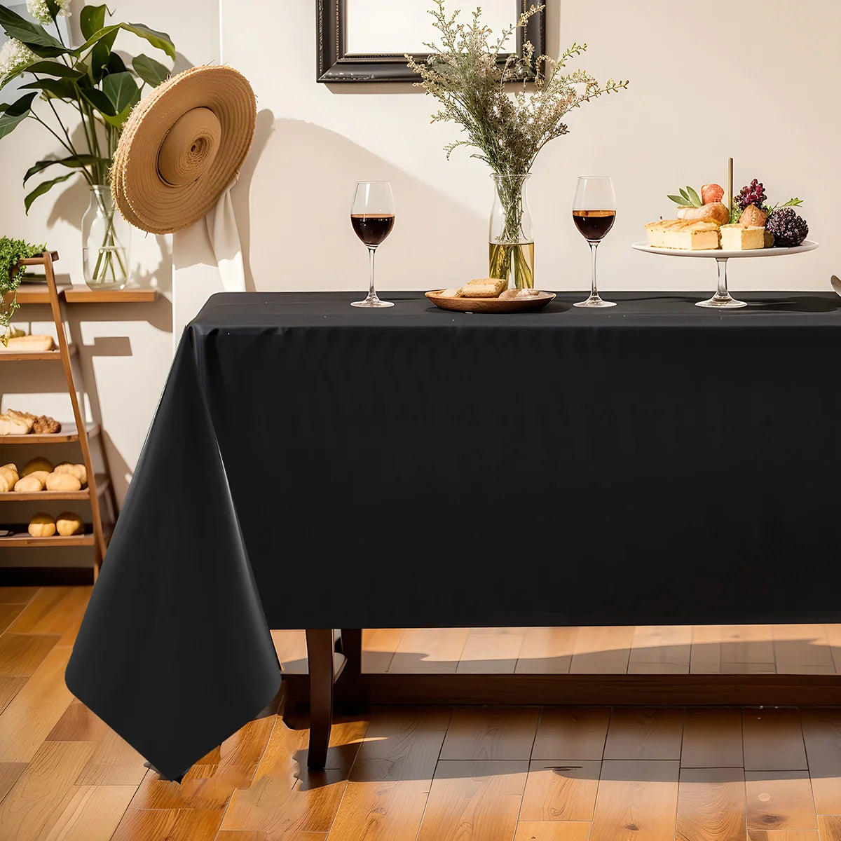 Cut-To-Size Plastic Table cloth - Black