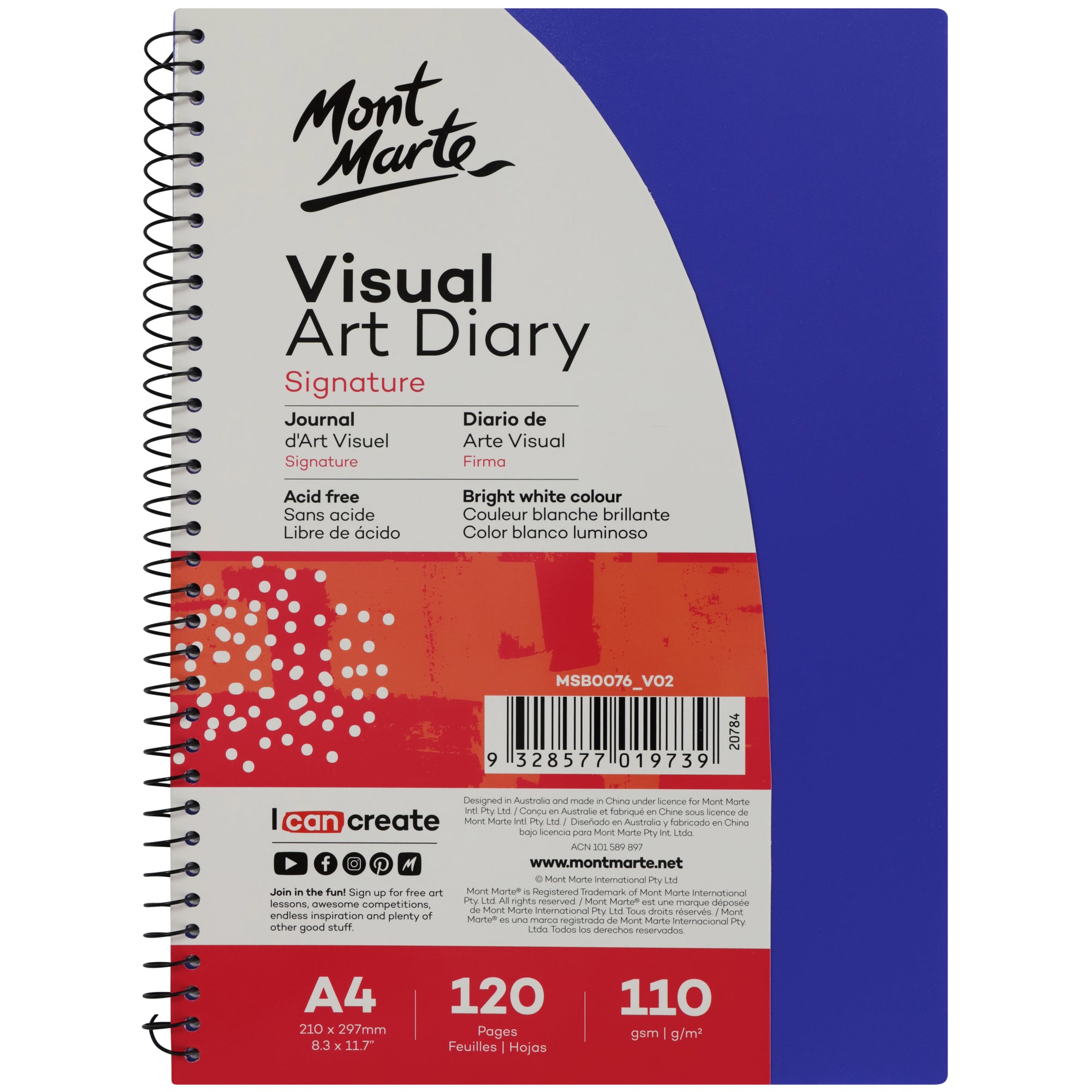 Visual Art Diary PP Coloured Cover A4 image 0