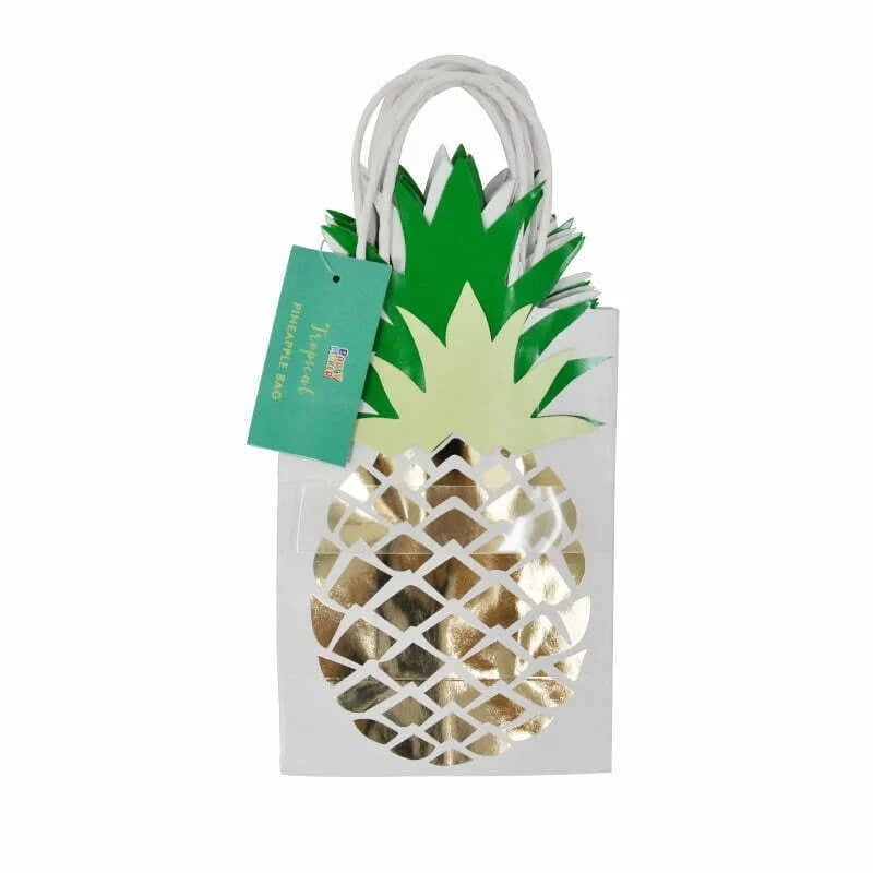 3Pk Gold Foil Pineapple Gift Bags