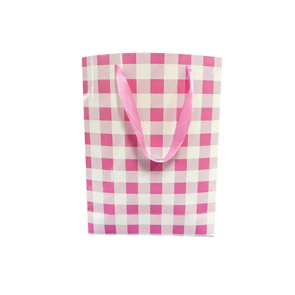 Pink Gingham 33 x 25cm Paper Bag