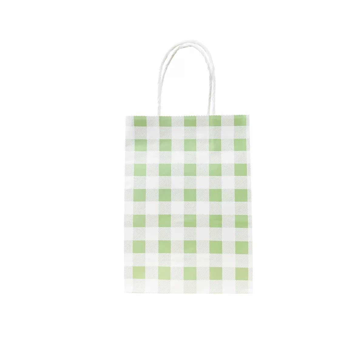 Green Gingham 10pk Paper Bag