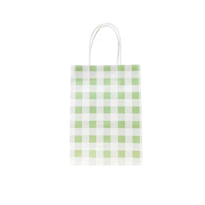 Green Gingham 10pk Paper Bag