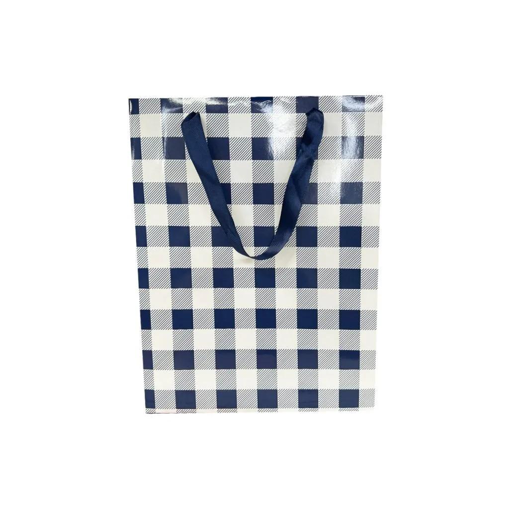 Blue Gingham 33 x 25cm Paper Bag
