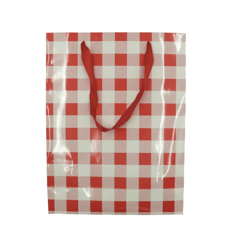 Red Gingham Paper Bag 33 X 25cm
