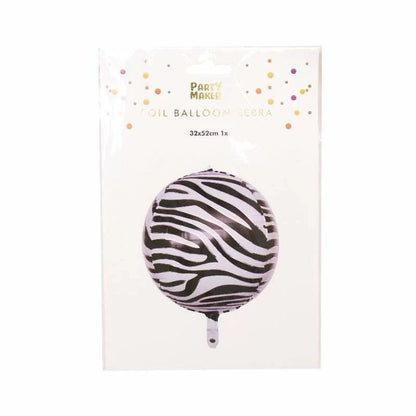 Zebra Orb foil balloon