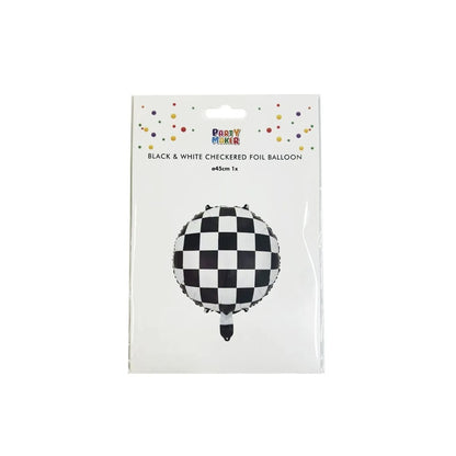 Black & White Checkered Foil Balloon