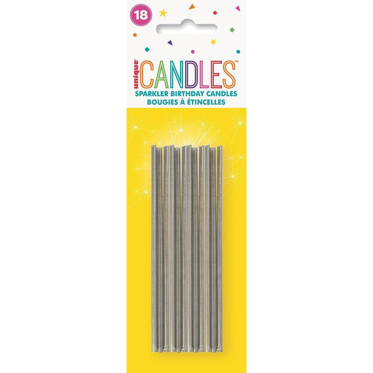 18 SILVER SPARKLER CANDLES image 0