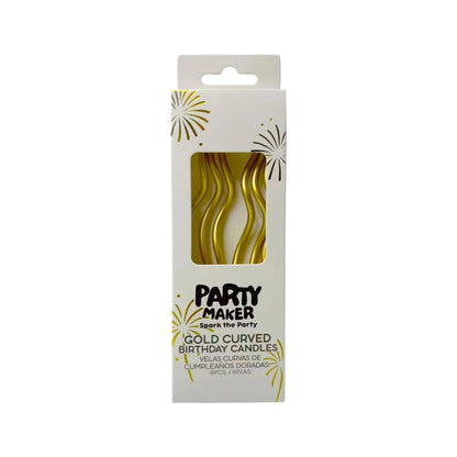 Metallic Gold Curved Candles 6pk