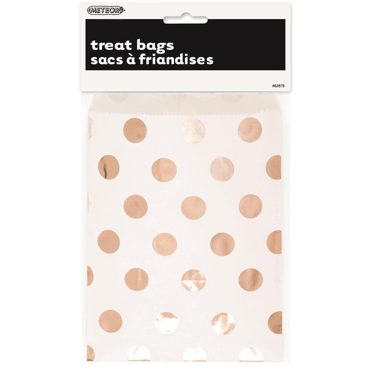 Rose Gold Dot 8pk Treat Bags