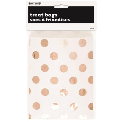 Rose Gold Dot 8pk Treat Bags