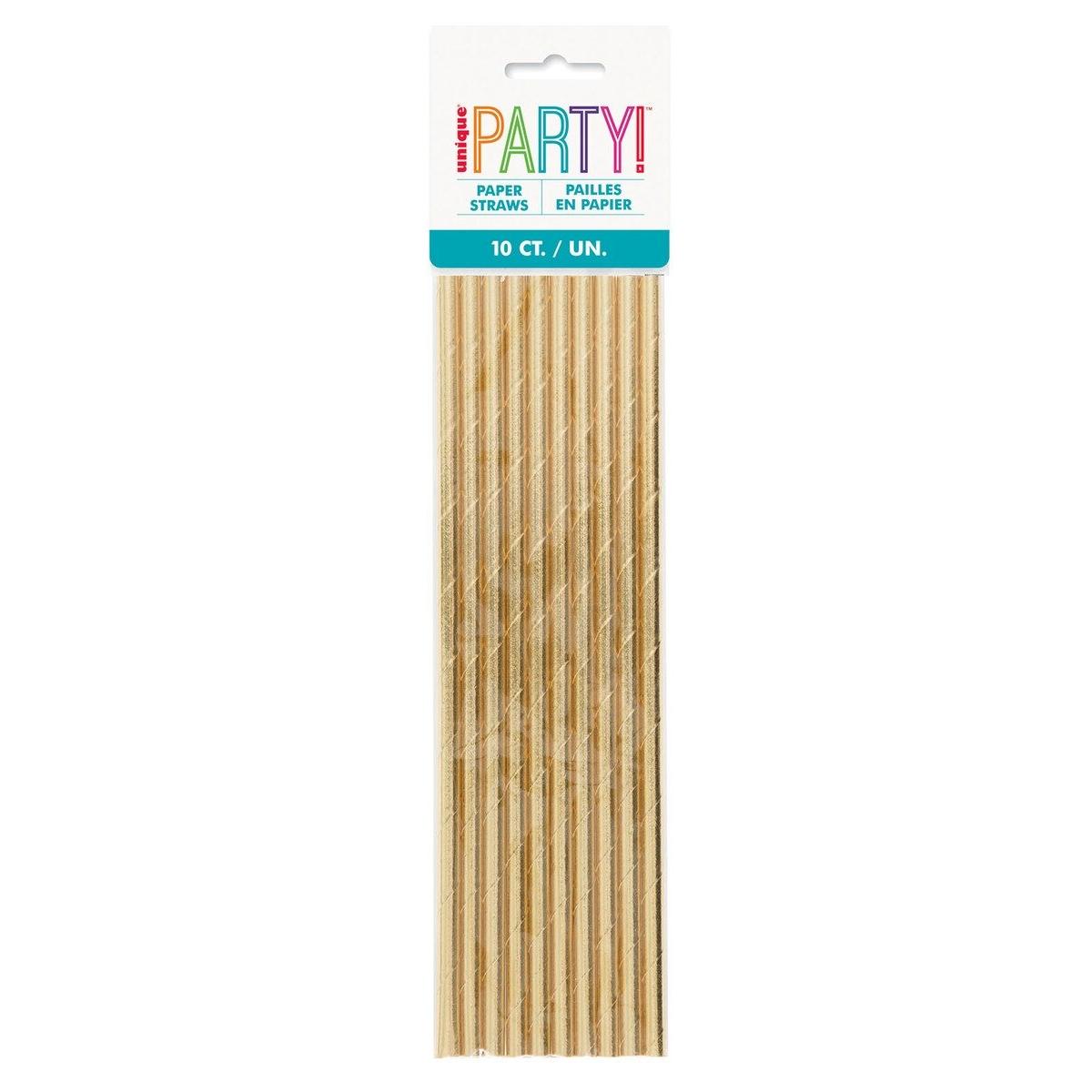 Gold Foil 10pk Paper Straws