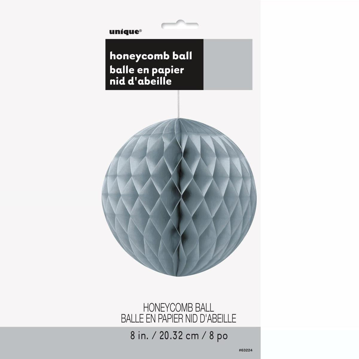 Honeycomb Ball Deco 20cm - Silver