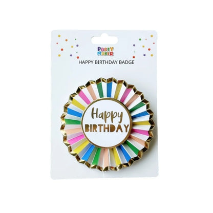 Happy Birthday Badge - Rainbow