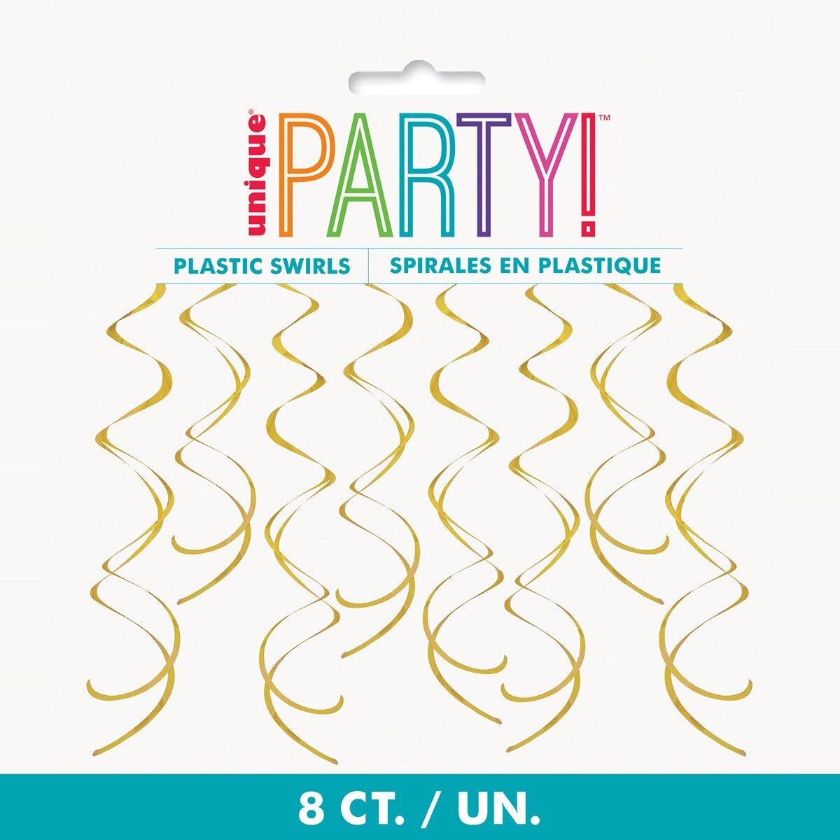 Hanging Swirls 8pk - Gold