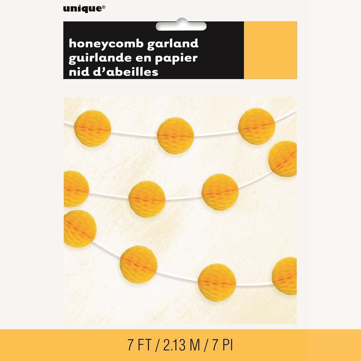 Honeycomb Ball Garland 2.1M-Yellow
