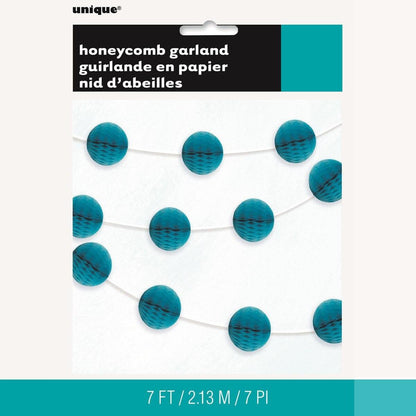Honeycomb Ball Garland 2.1M-C/Teal