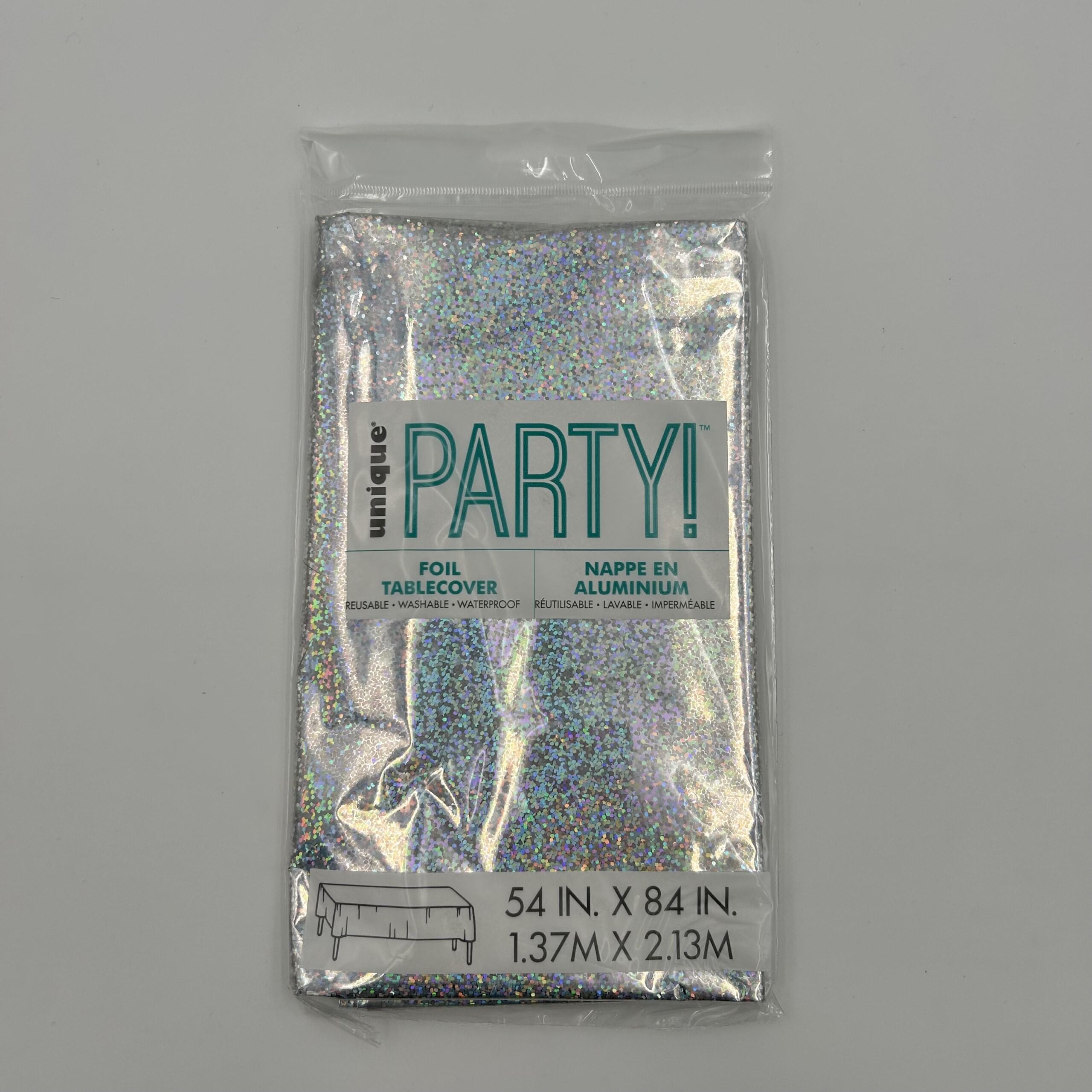 Prismatic Silver Foil Rectangle Table Cover 137cm x 274cm (54" x 84") image 0