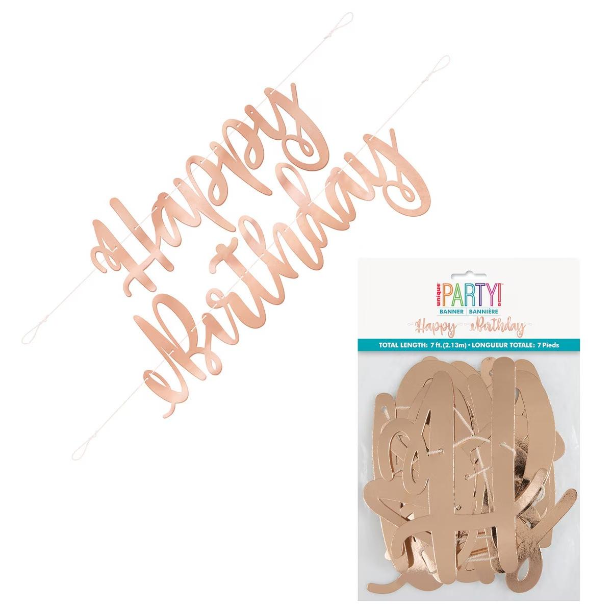 Happy B'Day Rose Gold Jointed Banner