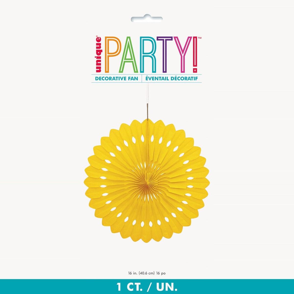 Decorative Fan 40cm - Yellow