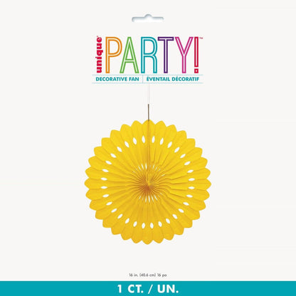 Decorative Fan 40cm - Yellow