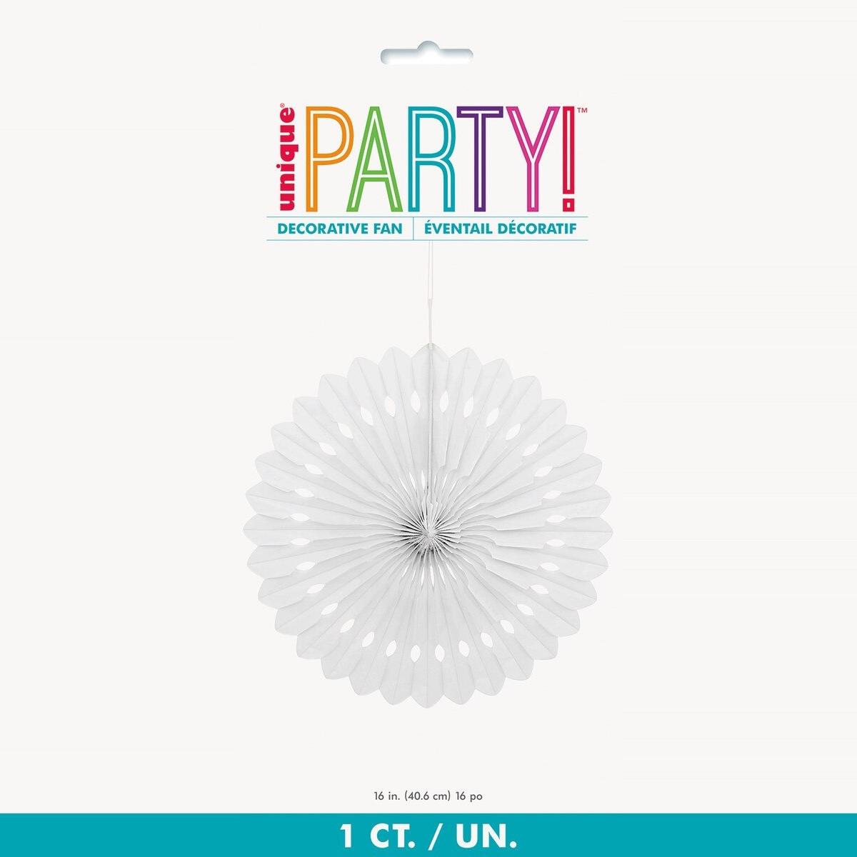 Decorative Fan 40cm - White