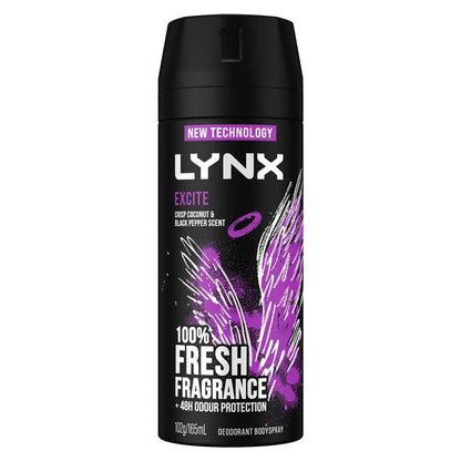 LYNX 96g / 150mL DEODORANT BODYSPRAY EXCITE