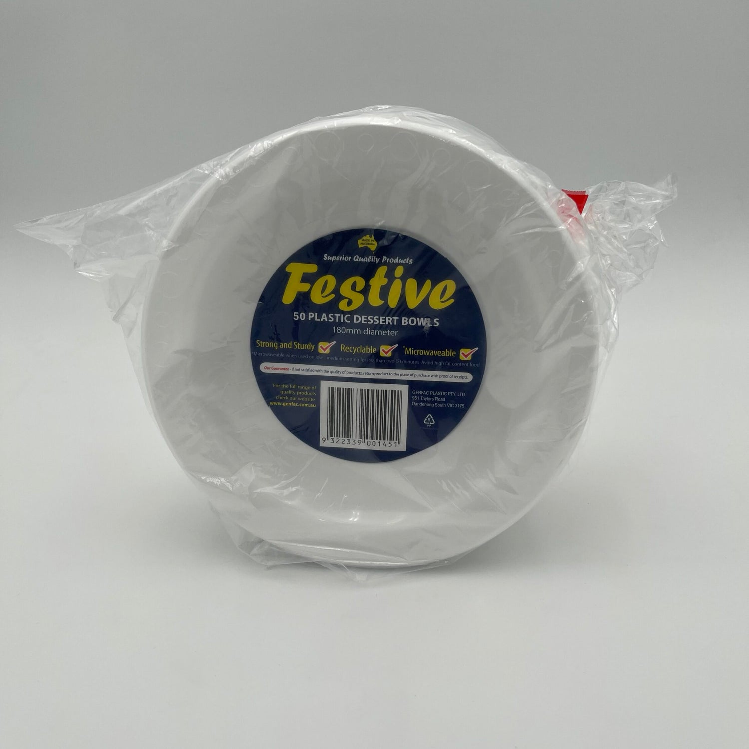 50 Pk White Plastic Dessert Bowls (180mm) image 0