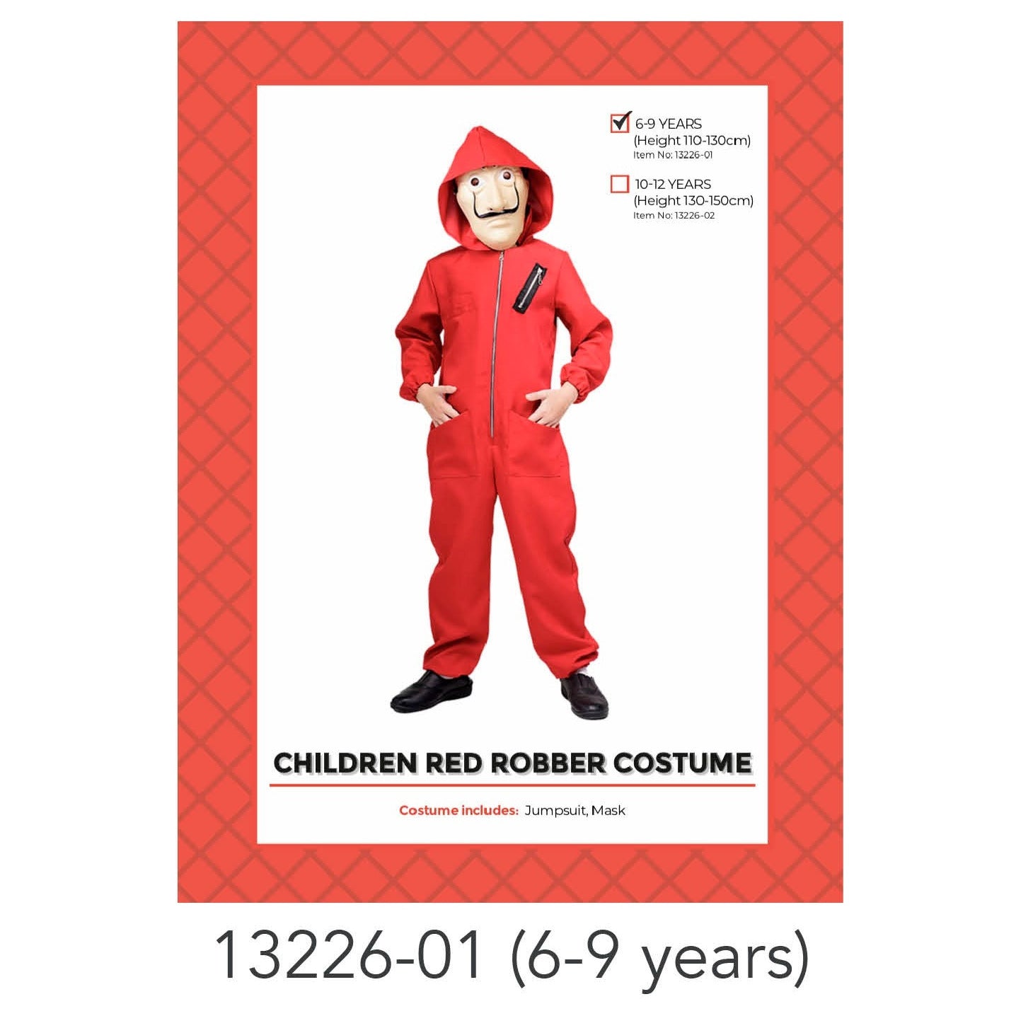Children Red Robber Costume 6-9 years image 0