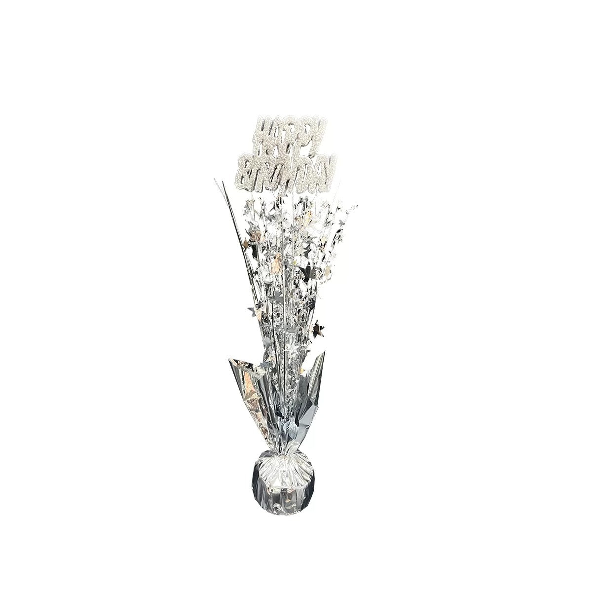 Centrepiece Silver Happybirthday