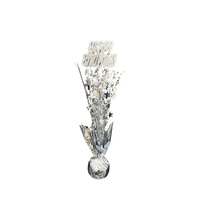 Centrepiece Silver Happybirthday