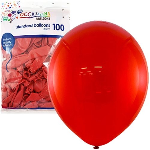 Standard 30cm Latex Balloons 100pk - Red image 0