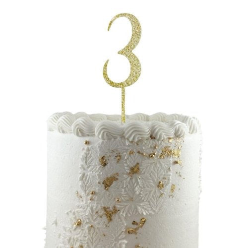 CAKE TOPPER GLITTER GOLD #3 image 0