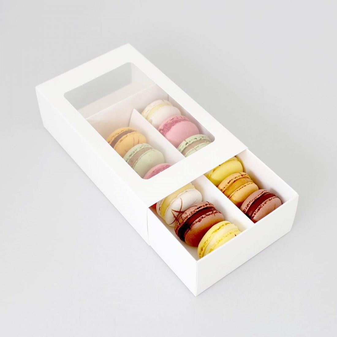 18 Hold White Macaron Box (7x6x2in) (5 Pack) image 0