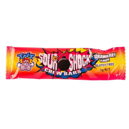 TNT Sour Shock Chew Bars Strawberry 9g