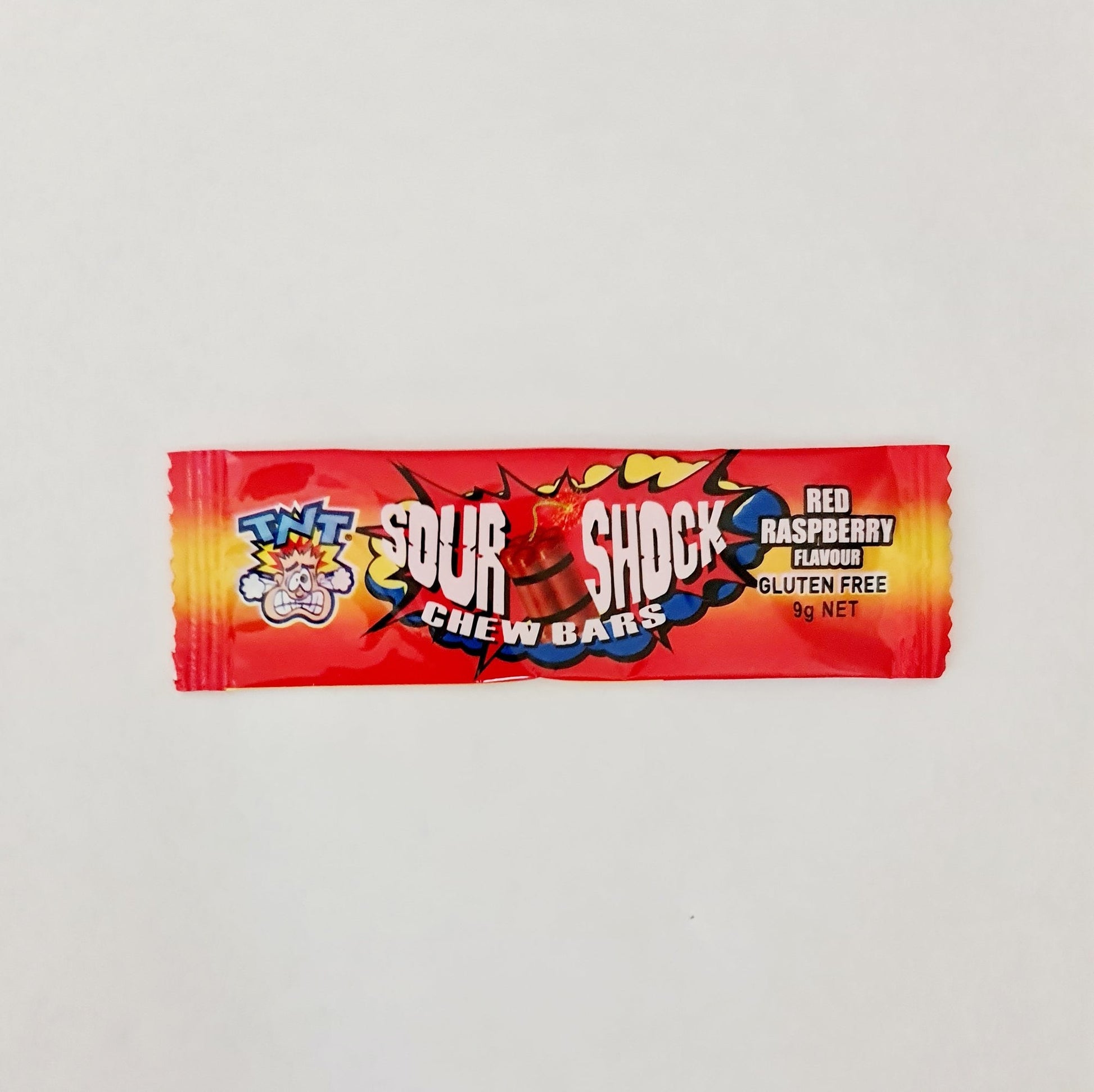 TNT Sour Shock Chew Bars Red Raspberry 9g