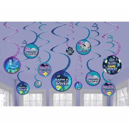 12 Battle Royal Hanging Spiral Decorations